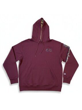 Mens Champion Hoodie Maroon Sweatshirt Size Large